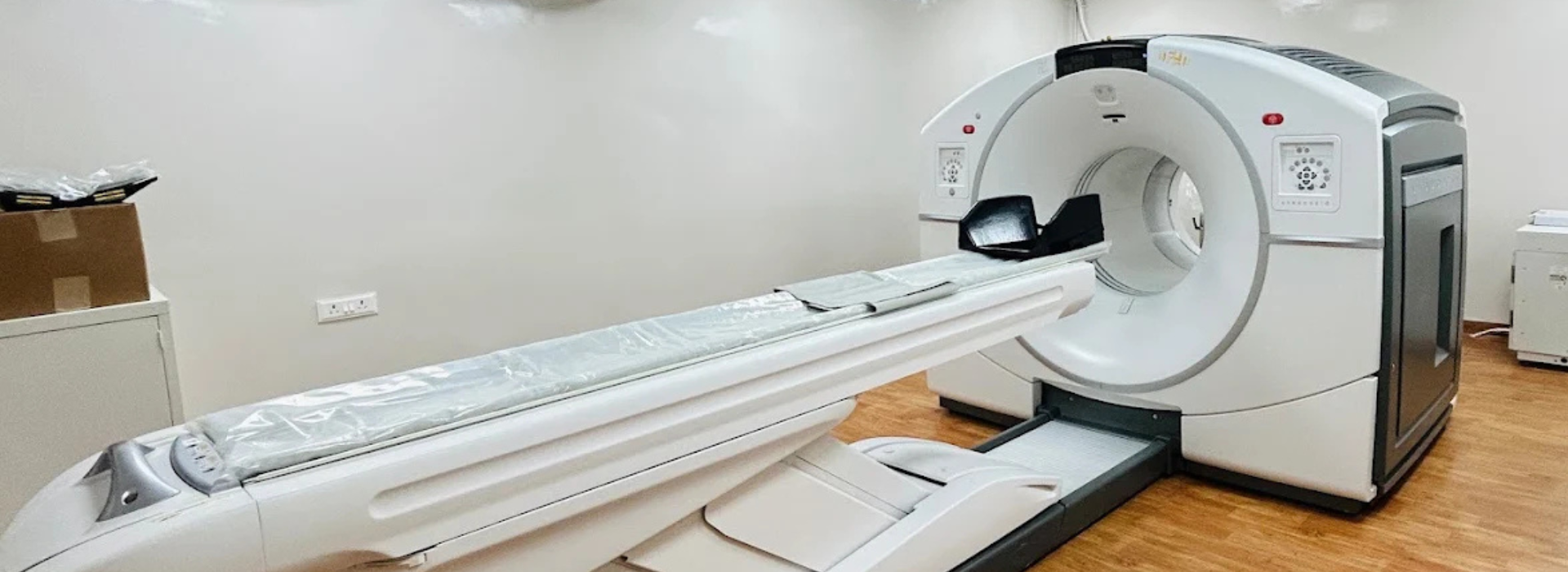 Patient undergoing PET CT scan at Agrawal Diagnostics Center